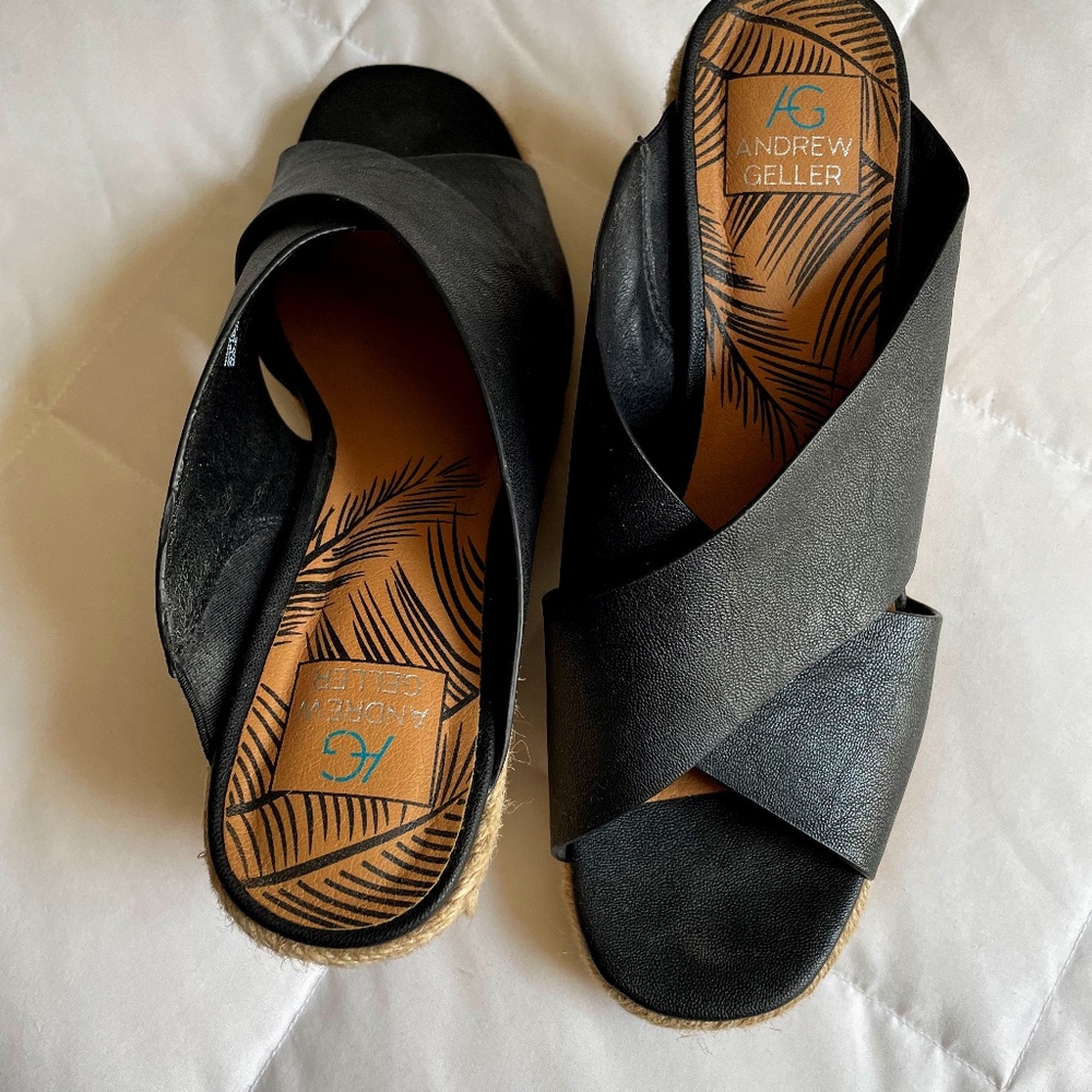 AMDREW GELLER Kimber Sandal Black size 8.5